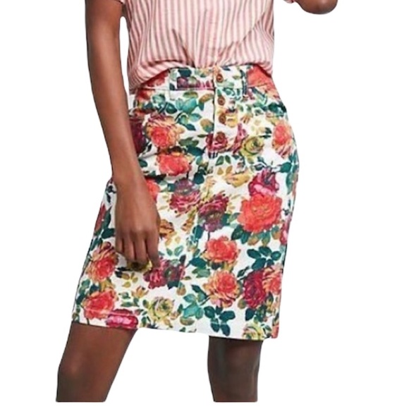 Anthropologie Dresses & Skirts - ANTHRO ⭐️HOST PICK ⭐️ MAEVE FLORAL DENIM SKIRT